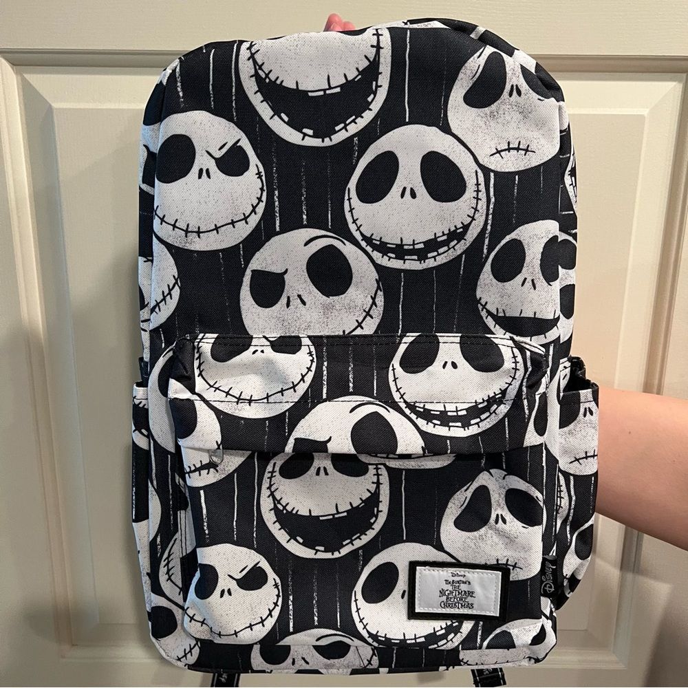Disney Nightmare Before Christmas Jack Skellington Nylon 17” Tech Backpack NWT